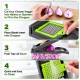 Honhorrs Black Vegetable Dicer and Mandoline Set, Seven Blades with Catch Container and Food Holder