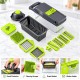 Honhorrs Black Vegetable Dicer and Mandoline Set, Seven Blades with Catch Container and Food Holder