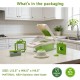Honhorrs Green-White Vegetable Chopper with Seven Blade Inserts, Catch Container and Drain Basket