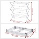 Honhorrs White Three-Tier Clothes Drying Rack with Extendable Rods, Folding Frame and Locking Clips