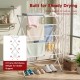Honhorrs White Three-Tier Clothes Drying Rack with Extendable Rods, Folding Frame and Locking Clips