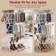 Honhorrs White Three-Tier Clothes Drying Rack with Extendable Rods, Folding Frame and Locking Clips