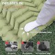 Honhorrs Green Inflatable Camping Mat with 4-Inch Wave Air Chambers, Raised Pillow and Foot Pump