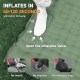 Honhorrs Extra-Wide Green Camping Pad, 6-Inch Air Chambers with Raised Pillow and Built-In Foot Pump