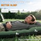 Honhorrs Extra-Wide Green Camping Pad, 6-Inch Air Chambers with Raised Pillow and Built-In Foot Pump