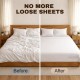 Honhorrs Bed Sheet Corner Holders, 4-Pack Foldable ABS Bases and Locking Clips for Fitted Sheets