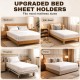 Honhorrs Bed Sheet Corner Holders, 4-Pack Foldable ABS Bases and Locking Clips for Fitted Sheets