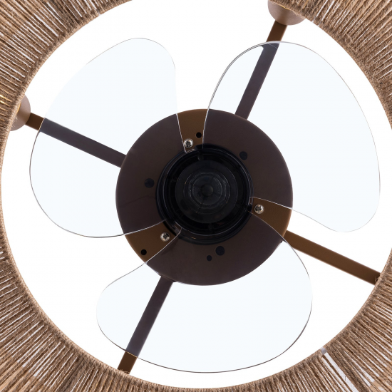Honhorrs 18-Inch Brushed Nickel Ceiling Fan Light with 4 E26 Sockets and 3-Speed Remote Control