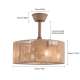 Honhorrs 18-Inch Brushed Nickel Ceiling Fan Light with 4 E26 Sockets and 3-Speed Remote Control