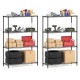 Honhorrs Two Four-Tier Metal Shelf Racks, Adjustable V-Wire Surfaces with Clip Assembly and Footpads