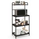 Honhorrs Four-Tier Kitchen Rack and Slim Pedal Bin Bundle, Wire Shelves with Soft-Closing Trash Lid