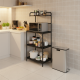 Honhorrs Four-Tier Kitchen Rack and Slim Pedal Bin Bundle, Wire Shelves with Soft-Closing Trash Lid
