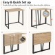 Honhorrs 31-Inch Folding Computer Desk, Metal Frame and Open Legroom for a Compact Home Workspace