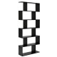 Honhorrs 6-Compartment S-Shaped Open Display Bookcase with Staggered Shelves and Wall Anchor