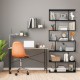 Honhorrs 6-Compartment S-Shaped Open Display Bookcase with Staggered Shelves and Wall Anchor
