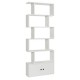 Honhorrs S-Shaped Bookcase — Five Display Cubbies, Two-Door Lower Cabinet and Soft-Close Door Hinges