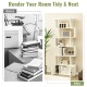 Honhorrs S-Shaped Bookcase — Five Display Cubbies, Two-Door Lower Cabinet and Soft-Close Door Hinges