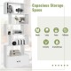 Honhorrs S-Shaped Bookcase — Five Display Cubbies, Two-Door Lower Cabinet and Soft-Close Door Hinges