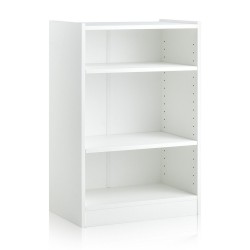 Honhorrs Open Three-Tier Bookcase, 18 Shelf Positions with Raised Top Edge and Wall-Anchoring Device