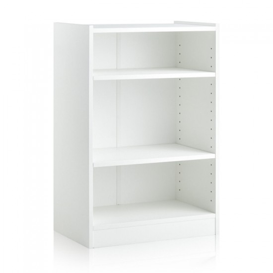 Honhorrs Open Three-Tier Bookcase, 18 Shelf Positions with Raised Top Edge and Wall-Anchoring Device