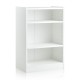 Honhorrs Open Three-Tier Bookcase, 18 Shelf Positions with Raised Top Edge and Wall-Anchoring Device
