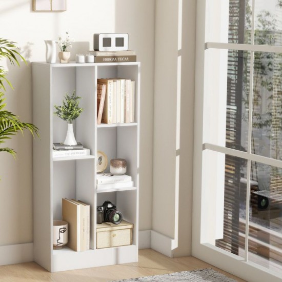 Honhorrs 41-Inch Five-Cube Bookcase, Mixed-Size Storage and Wide Base with Two Anti-Tipping Kits