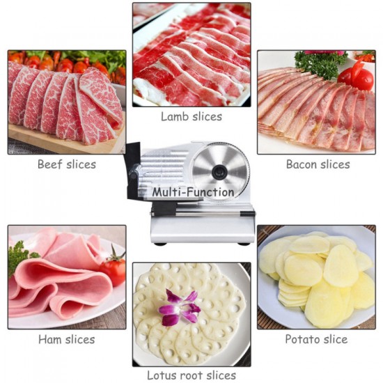 Honhorrs Electric Meat and Deli Slicer with 7.5-Inch Stainless Steel Blade and 0–15 mm Adjustment