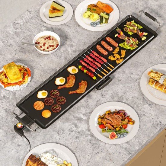Honhorrs 35-Inch Electric Griddle, Four Temperature Settings with Drip Tray, Egg Rings and Spatulas