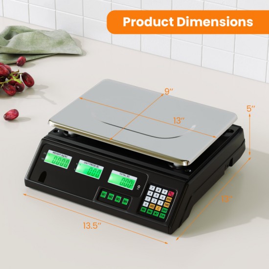 Honhorrs 88 lb Digital Food Scale with Parts Counting, Dual LCD and 7 Unit-Price Shortcut Keys