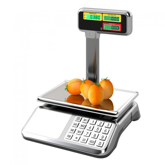 Honhorrs 88 lb Digital Price-Computing Food Scale with Pole-Mounted Dual LCD and Counting Mode