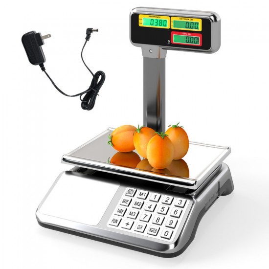 Honhorrs 88 lb Digital Price-Computing Food Scale with Pole-Mounted Dual LCD and Counting Mode