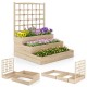 Honhorrs Three-Tier Fir Raised Garden Bed, Lattice Trellis and Open Bases for Flexible Box Layouts