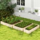 Honhorrs Three-Tier Fir Raised Garden Bed, Lattice Trellis and Open Bases for Flexible Box Layouts