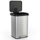 Honhorrs Stainless Steel Pedal Trash Can, Soft-Close Lid with Stay-Open Mode and Deodorizer Storage