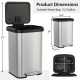 Honhorrs Stainless Steel Pedal Trash Can, Soft-Close Lid with Stay-Open Mode and Deodorizer Storage