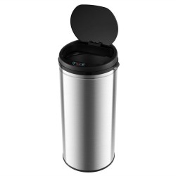 XVX 8-Gallon Touchless Stainless Steel Trash Can with Stay-Open Control and Slow-Closing Lid