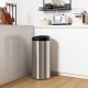 Honhorrs 8-Gallon Touchless Stainless Steel Trash Can with Stay-Open Control and Slow-Closing Lid