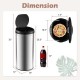 Honhorrs 8-Gallon Touchless Stainless Steel Trash Can with Stay-Open Control and Slow-Closing Lid