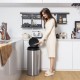 Honhorrs 8-Gallon Touchless Stainless Steel Trash Can with Stay-Open Control and Slow-Closing Lid