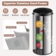 Honhorrs 8-Gallon Touchless Stainless Steel Trash Can with Stay-Open Control and Slow-Closing Lid