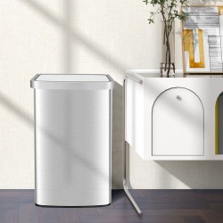 Honhorrs 13-Gallon Sensor Trash Bin, Stainless Body with Automatic Lid and Deodorizer Compartment