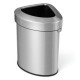 Honhorrs 60-Liter Stainless Steel Corner Trash Bin, Fan-Shaped Body with Bag-Holding Lid and Handles