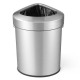 Honhorrs 60-Liter Stainless Steel Corner Trash Bin, Fan-Shaped Body with Bag-Holding Lid and Handles