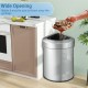 Honhorrs 60-Liter Stainless Steel Corner Trash Bin, Fan-Shaped Body with Bag-Holding Lid and Handles