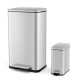Honhorrs Two Stainless Steel Step Bins, 10.5 and 1.6 Gallons with Soft-Close Lids and Inner Buckets