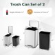 Honhorrs Two Stainless Steel Step Bins, 10.5 and 1.6 Gallons with Soft-Close Lids and Inner Buckets