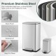 Honhorrs Two Stainless Steel Step Bins, 10.5 and 1.6 Gallons with Soft-Close Lids and Inner Buckets
