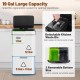 Honhorrs 19-Gallon Sensor Trash Station, Stainless Steel Body and Two Pull-Out Recycling Bins Below