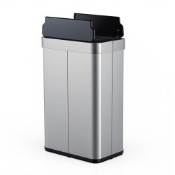 XVX Sixteen-Gallon Sensor Trash Can with Wing Lids, Manual Stay-Open Mode and Bag Retainer Ring