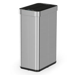 XVX Sixteen-Gallon Sensor Trash Can with Wing Lids, Manual Stay-Open Mode and Bag Retainer Ring